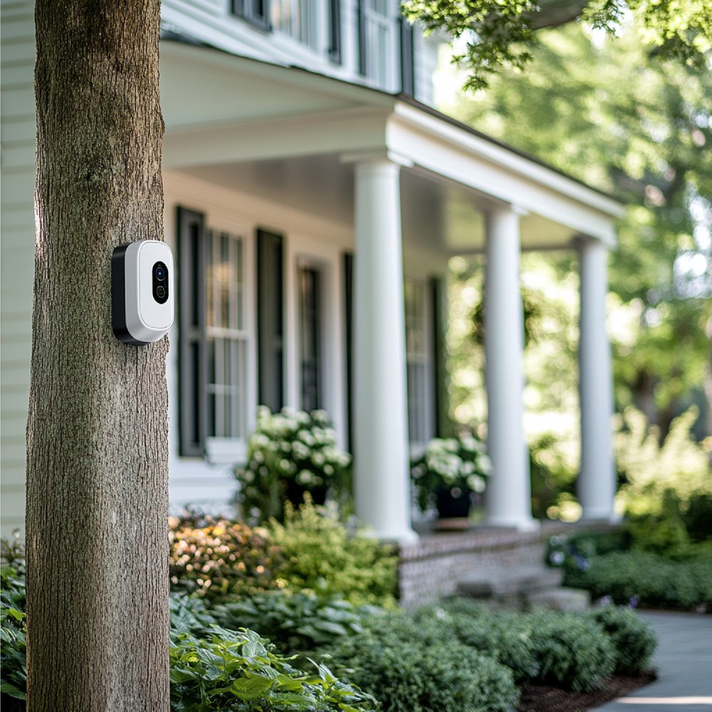 Système d’alarme sans fil installé dans une maison ancienne pour sécuriser la longère et sa dépendance.