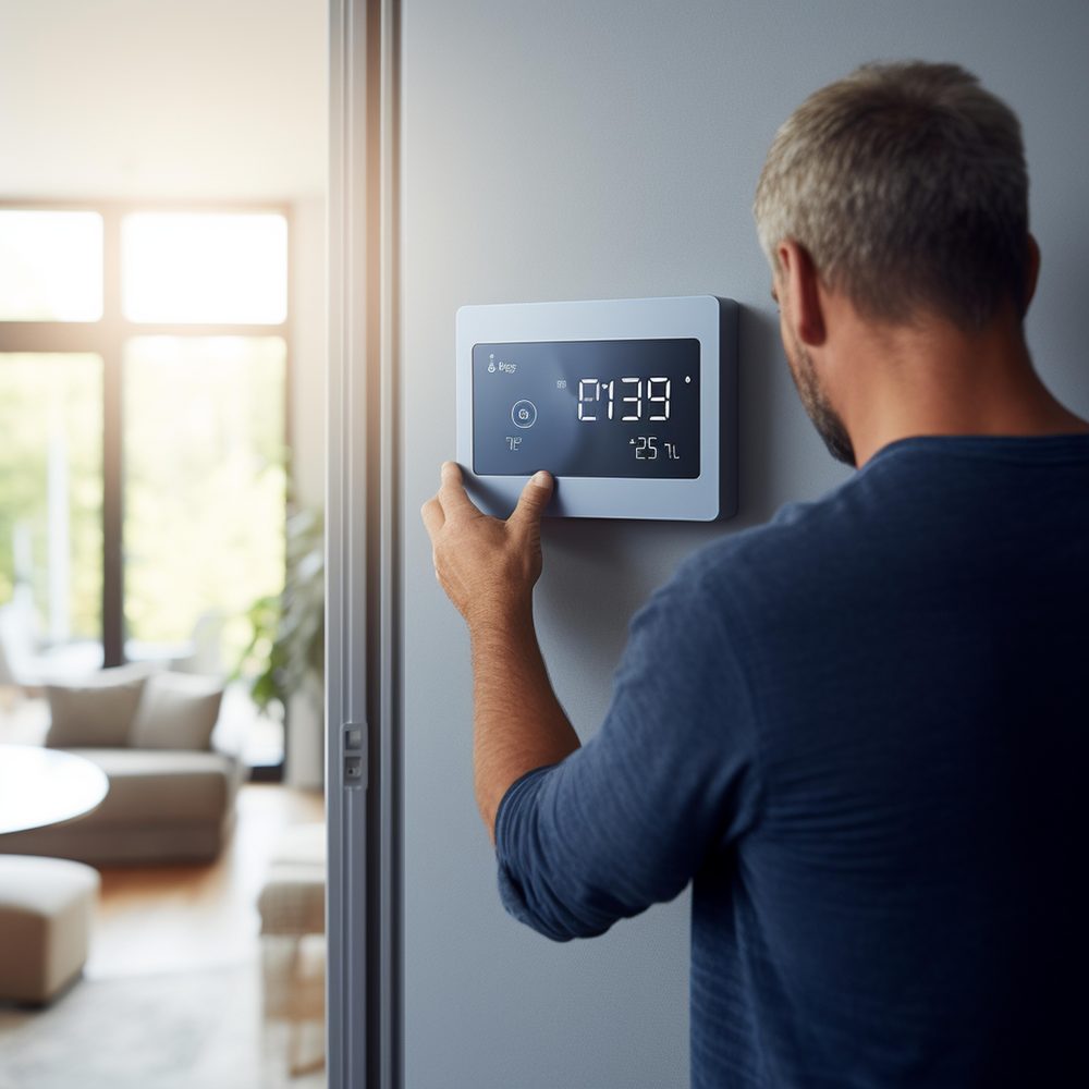 Thermomètre affichant la température d’une pièce équipée d’une climatisation en été.