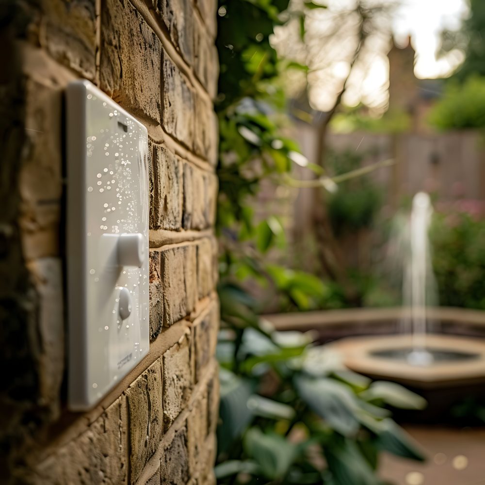 Technicien raccordant un visiophone connecté au câblage d’un interphone mural
